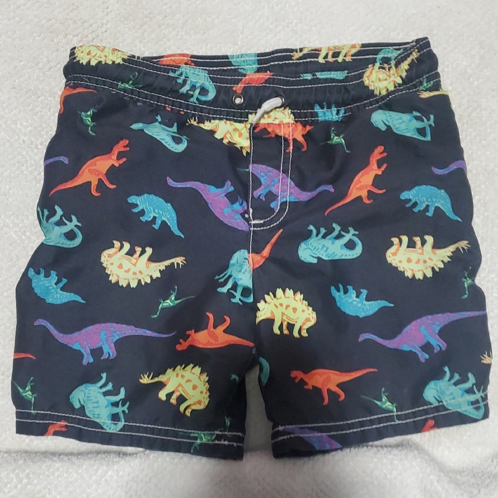 Carter's Navy Dino Swim Shorts with Multicolor Dinosaurs